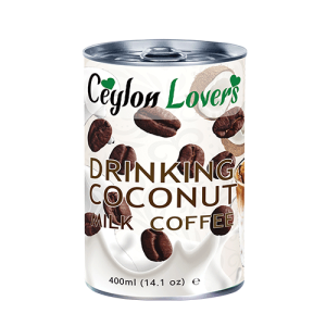 DRINKING COCONUT MILK WITH COFFEE